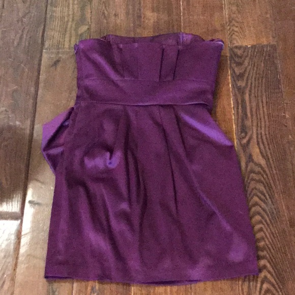 Macy’s - Max and Cleo - Plum Strapless Dress - 6 - Picture 6 of 6